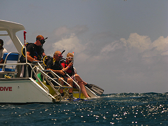 Learn to dive from a boat with Southampton Scuba Diving diving from a boat