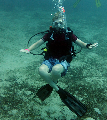 Improve your buoyancy with Southampton Scuba Diving Katy hovering